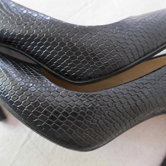 Zara Women 37 Black Faux Python Stiletto Heels - Picture 7 of 12